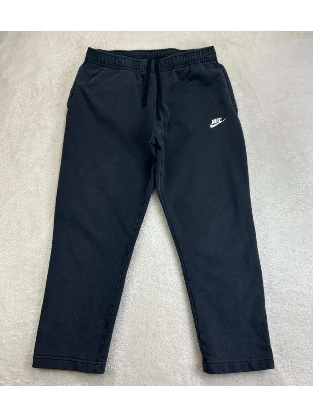 Nike Club Fleece Sweatpants Mens L Black Fleece Drawstring Straight Leg Pockets